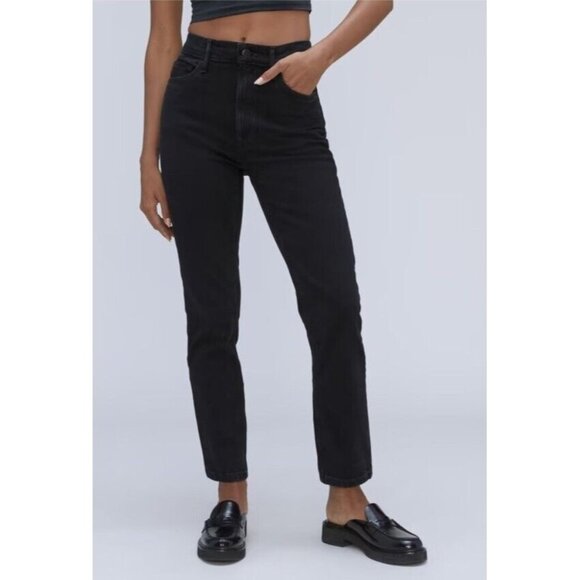 Everlane Womens The Original Cheeky Jean in Black Size 31 Regular - Picture 1 of 11